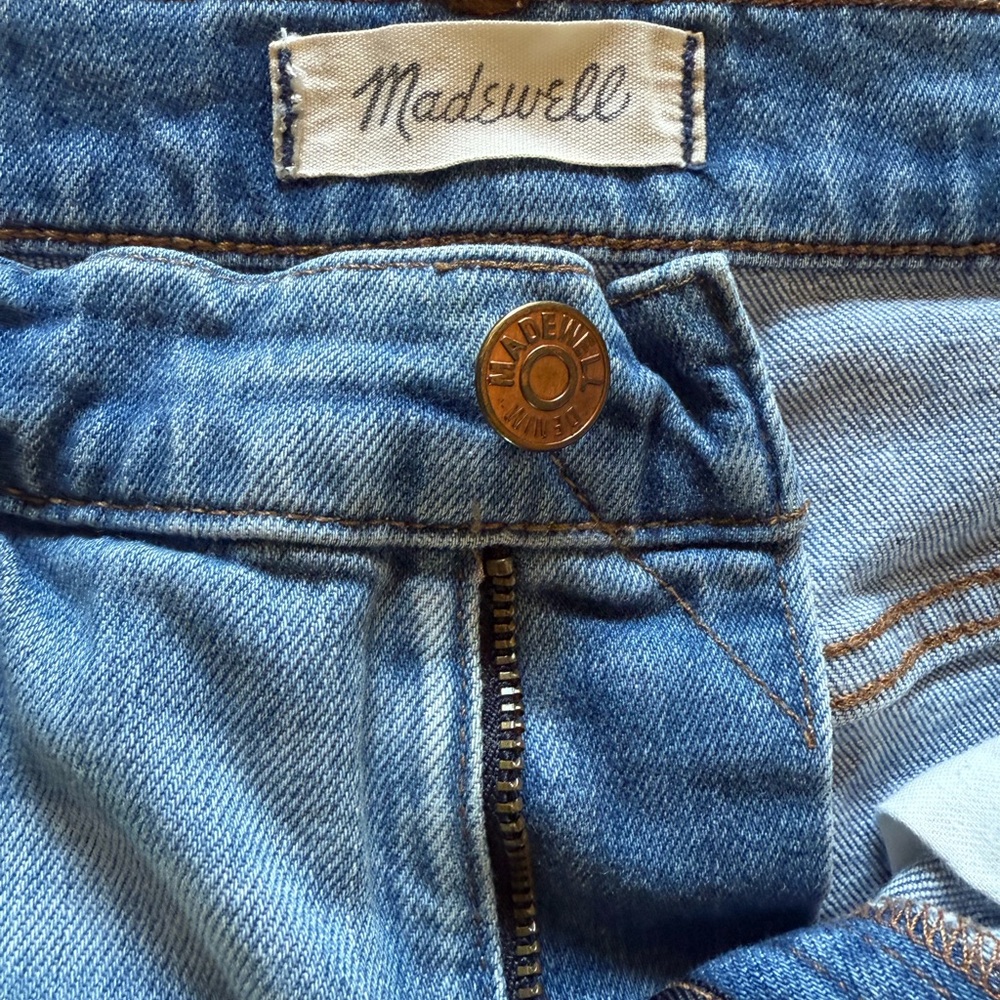 Madewell Light Blue Distressed Cropped Jeans Size 28 - Picture 3 of 4